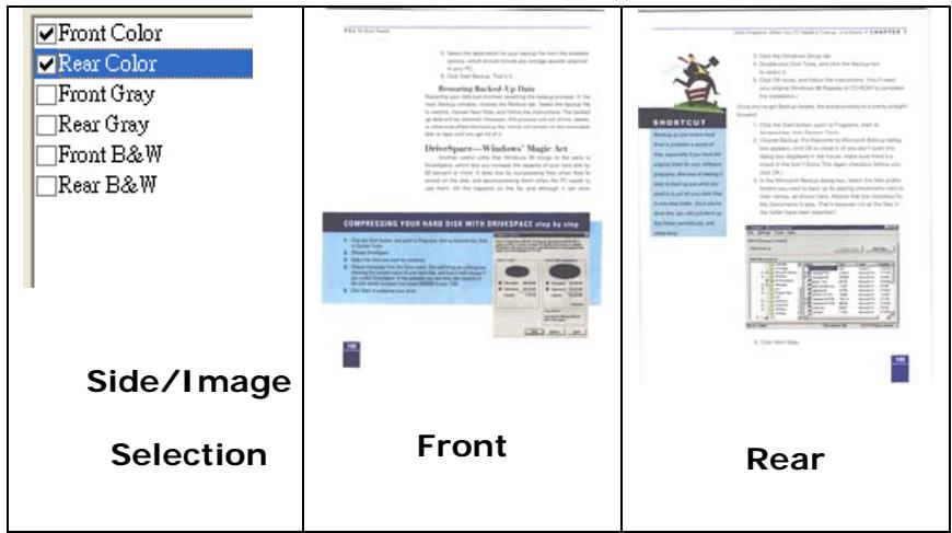 AVISION AV8050U-G - Example 1: Scanning a two-sided color document, both sides in color - 1