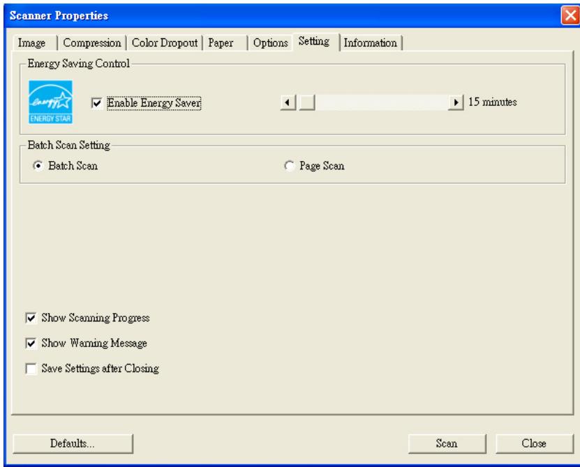 AVISION AV8050U-G - THE SETTING TAB - 1