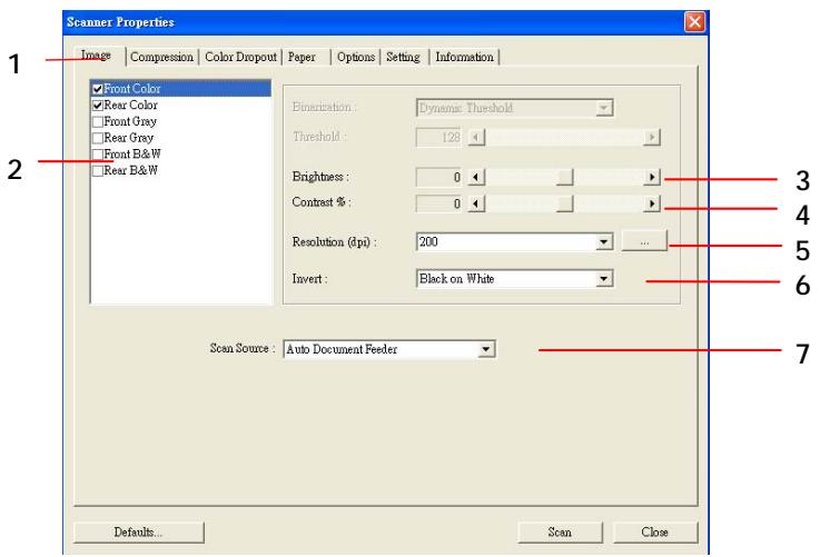 AVISION AV8050U-G - A GLANCE OF THE SCANNER PROPERTIES DIALOG BOX - 1