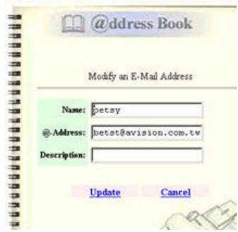 AVISION NETDELIVER @V1800 - Managing Your E-mail Address Book - 7