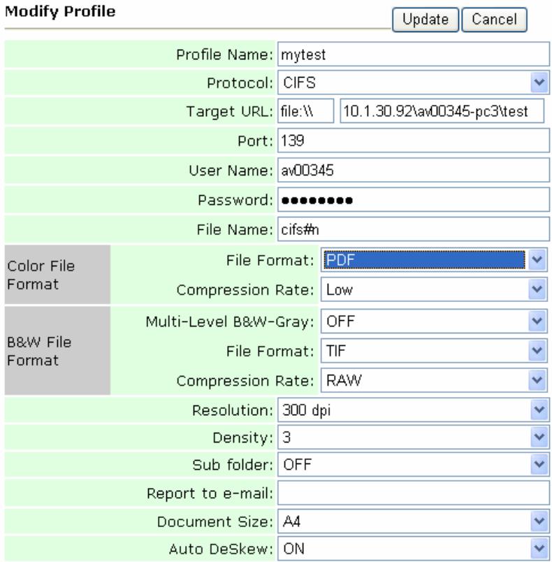 AVISION NETDELIVER @V2500 - To modify a current profile, - 3