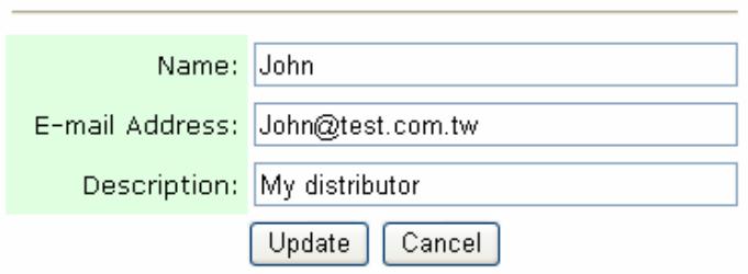 AVISION NETDELIVER @V2500 - Modify an E-Mail Address - 1