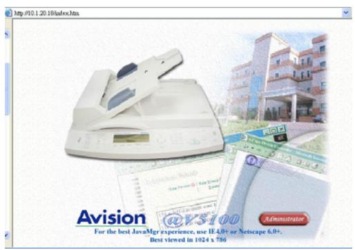AVISION NETDELIVER @V5100 - SPECIFYING THE NETWORK CONFIGURATION BY @V5100 WEB PAGE - 1