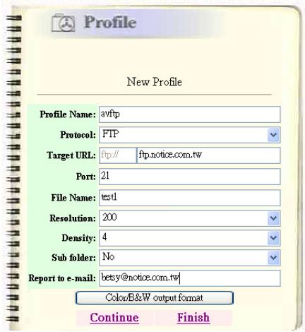 AVISION NETDELIVER @V5100 - Enter your profile information. For example, - 1