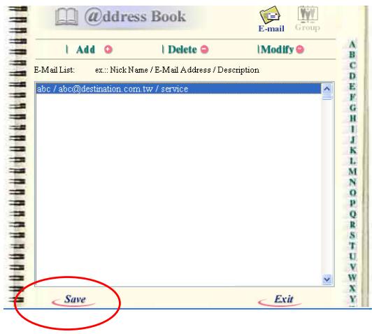 AVISION NETDELIVER @V5100 - Click Save to permanently save all the latest data on @V5100, or Exit to leave without saving any latest data. - 1
