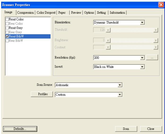 AVISION A10C2 - Using the Scanner Properties Dialog Box - 1