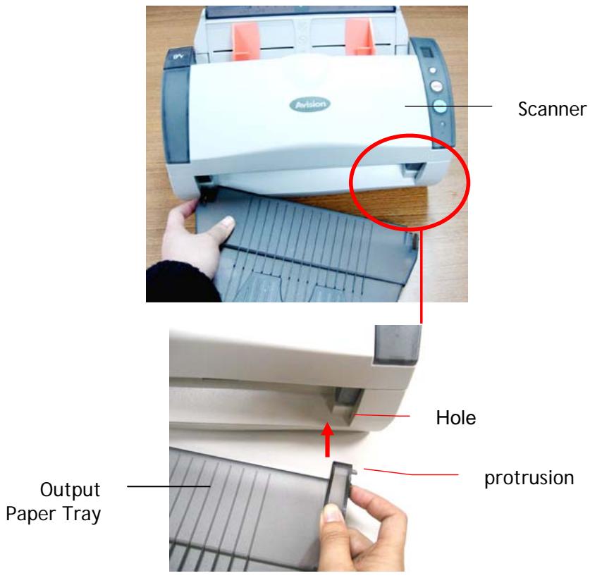 AVISION A10C2 - Installing the ADF Output Paper Tray - 1