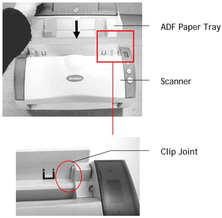 AVISION A20G - Installing the ADF Paper Tray - 1