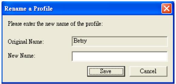 AVISION A20G - To rename a profile, - 2