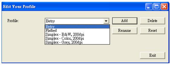 AVISION A20G - To rename a profile, - 1
