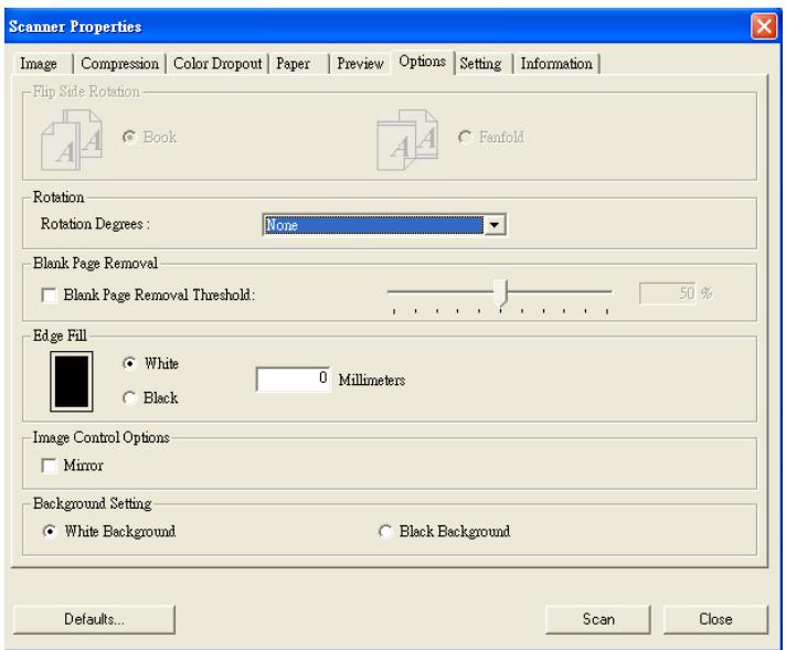 AVISION AV3850SU - The Options Tab - 1