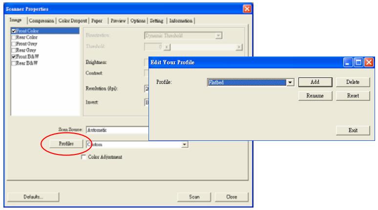 AVISION AV3850SU - To add a new profile, - 1