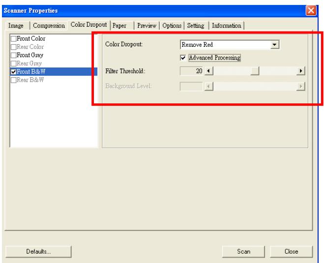 AVISION AV3850SU - Color Dropout Selection - 1