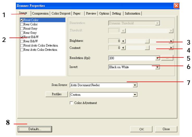 AVISION AV3852U - A Glance of the Scanner Properties Dialog Box - 1