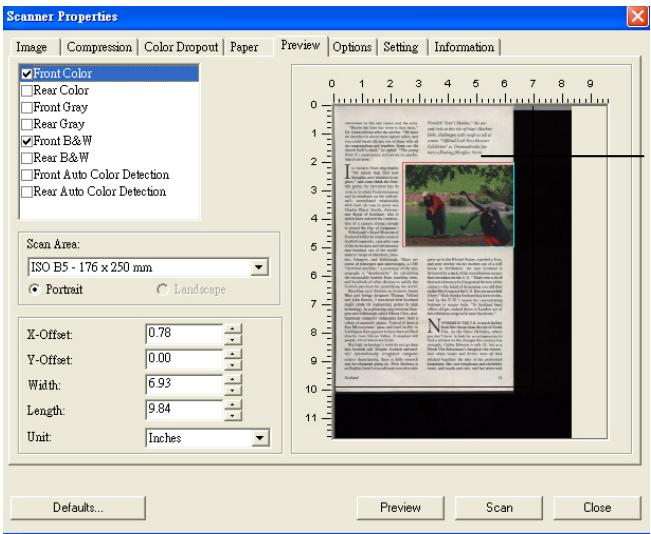 AVISION AV3852U - The Preview Tab - 1