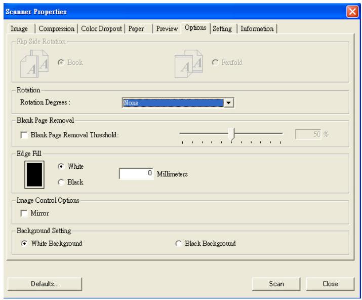 AVISION AV6200 - The Options Tab - 1