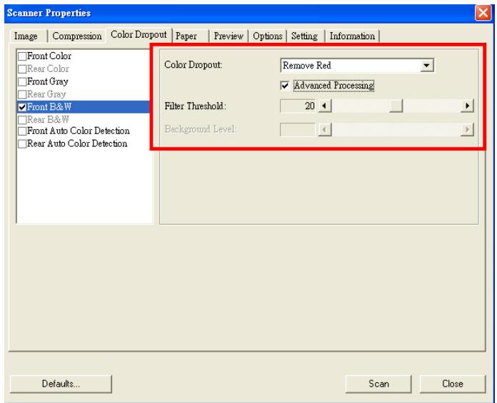 AVISION AV6200 - Color Dropout Selection - 1