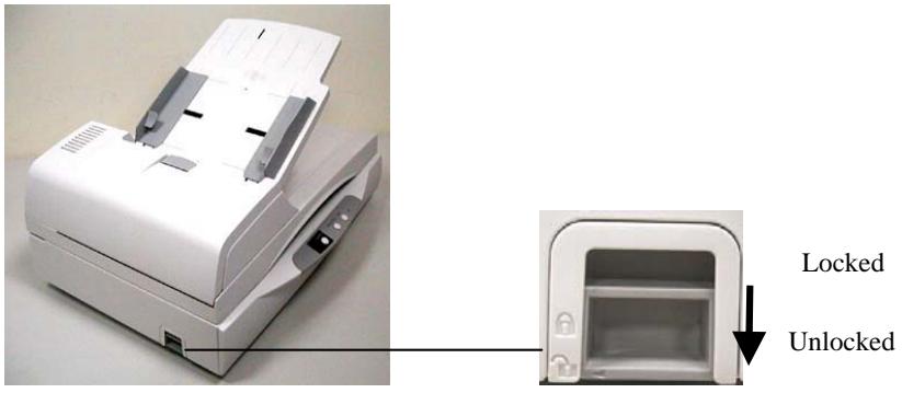 AVISION AV6200 - Removing the shipping lock - 1