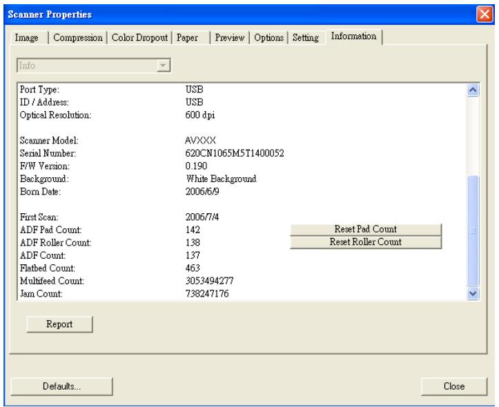 AVISION AVA5 - The Information Tab - 1