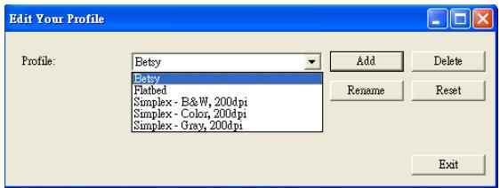 AVISION AVA5 - To rename a profile, - 1