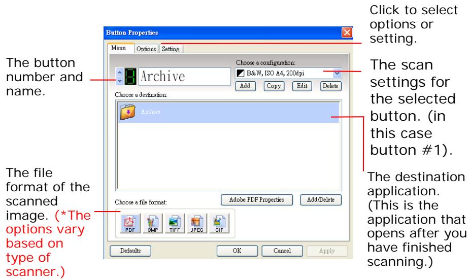 AVISION FB2080E - Checking the Button Configurations Before Scanning - 2