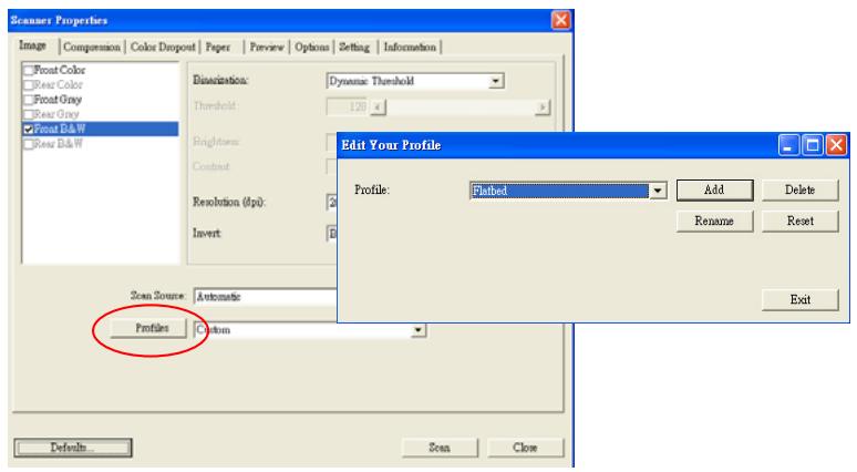AVISION FB2080E - To add a new profile, - 1