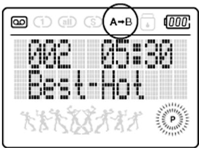 RIO VOLT SP100 - Utilisation du bouton prog.: répéter sélection a-b (repeat a-b) - 2