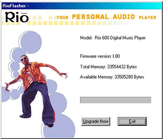 RIO 600 - Upgrading the Rio firmware—PC - 1