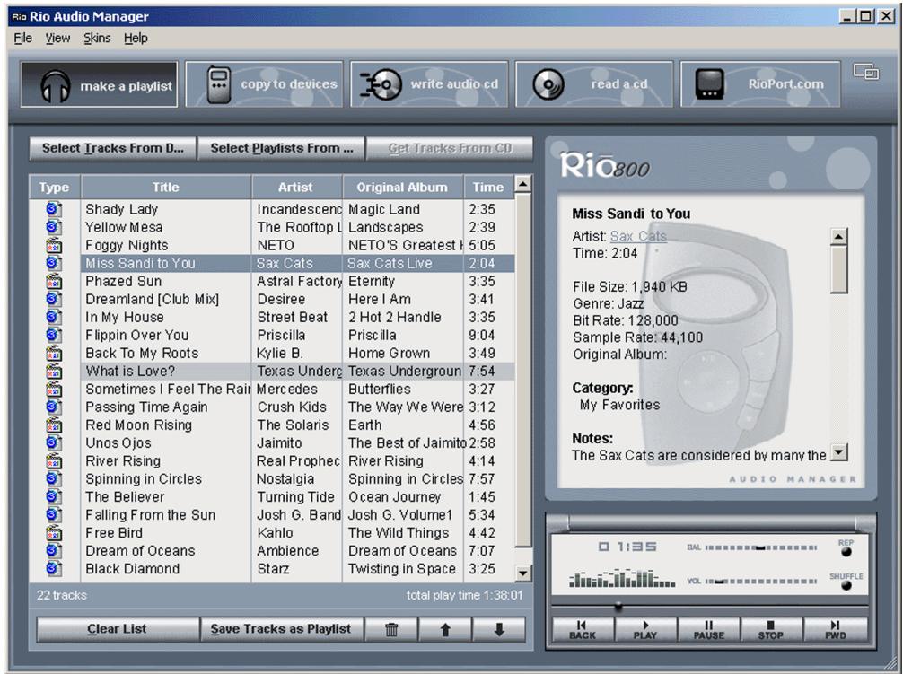RIO 800 - Rio Audio Manager (PC) - 1