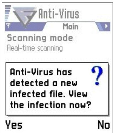 F-SECURE MOBILE ANTI-VIRUS FOR SERIES 60 - To view details of the infected file(s): - 1