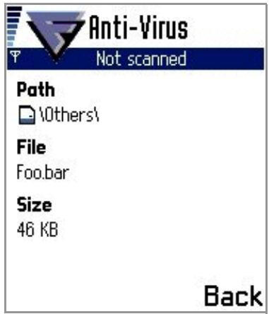 F-SECURE MOBILE ANTI-VIRUS FOR SERIES 60 - To view the details of not scanned files: - 1