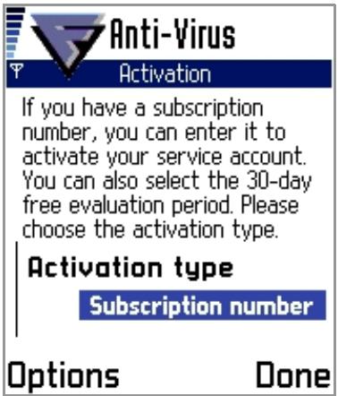 F-SECURE MOBILE ANTI-VIRUS FOR SERIES 60 - To activate the update service: - 2