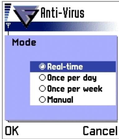 F-SECURE MOBILE ANTI-VIRUS FOR SERIES 60 - To set the scanning mode: - 2