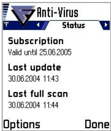 F-SECURE MOBILE ANTI-VIRUS FOR SERIES 60 - Viewing Update Information - 1