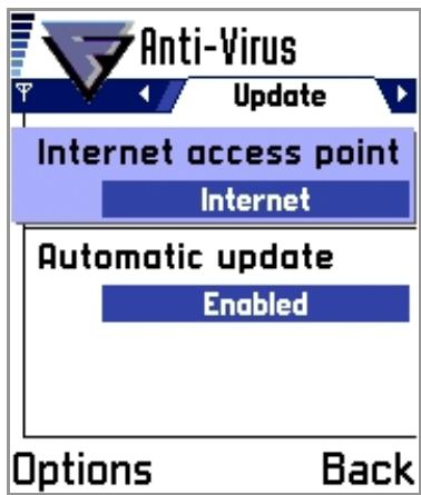 F-SECURE MOBILE ANTI-VIRUS FOR SERIES 60 - To set the connection: - 1