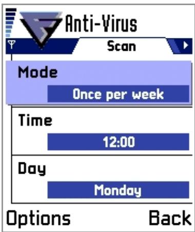 F-SECURE MOBILE ANTI-VIRUS FOR SERIES 60 - To set the scanning mode: - 1