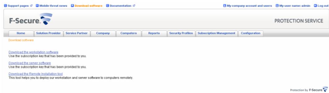 F-SECURE PSB - Téléchargement du logiciel - 2