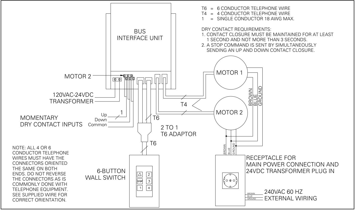 DA-LITE HORIZON ELECTROL - 240V WIBING DIAGRAM - 1