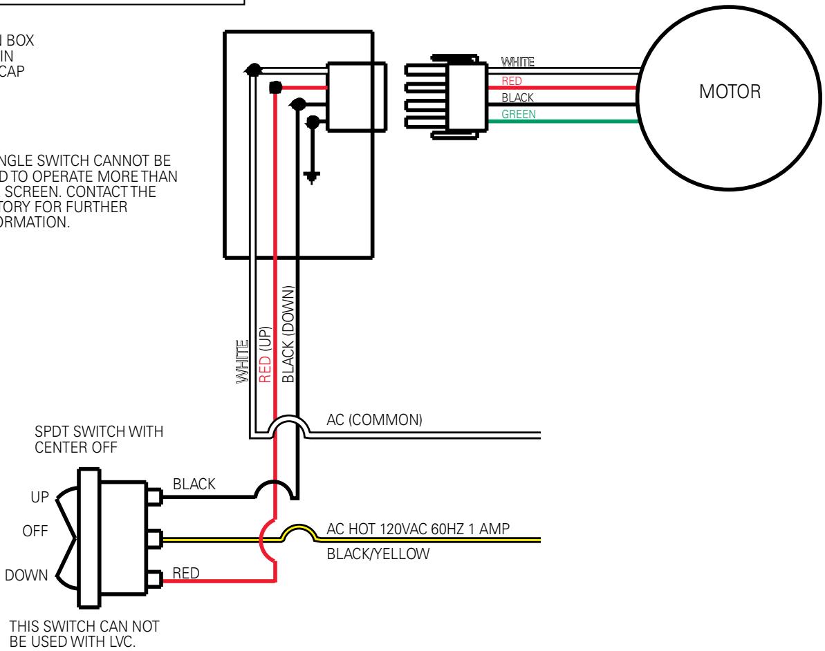 DA-LITE TENSIONED ADVANTAGE ELECTROL - 120V WIRING DIAGRAM FOR STANDARD WALL SWITCH - 1