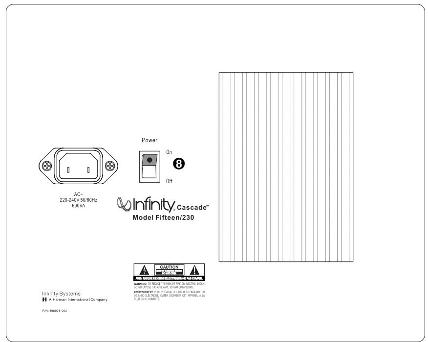 INFINITY CASCADE FIFTEEN - Rear Panel - 2