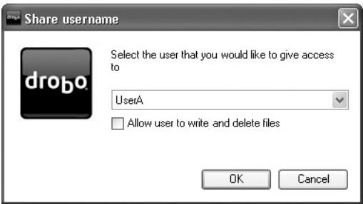 DATA ROBOTICS DROBO FS - To create a new share: - 2