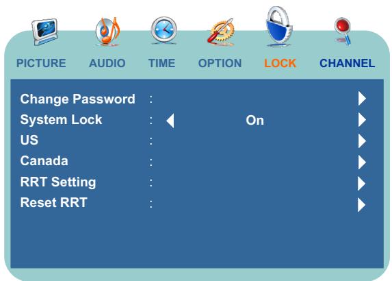 JENSEN VOYAGER JE1507DC - Accessing the Lock Menu - 2
