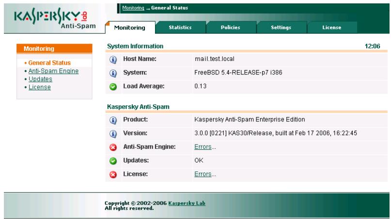 KAPERSKY ANTI-SPAM 3.0 - General product status information - 4
