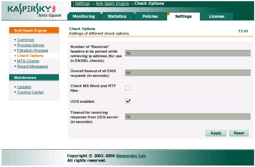 KAPERSKY ANTI-SPAM 3.0 - Spam recognition parameters - 1