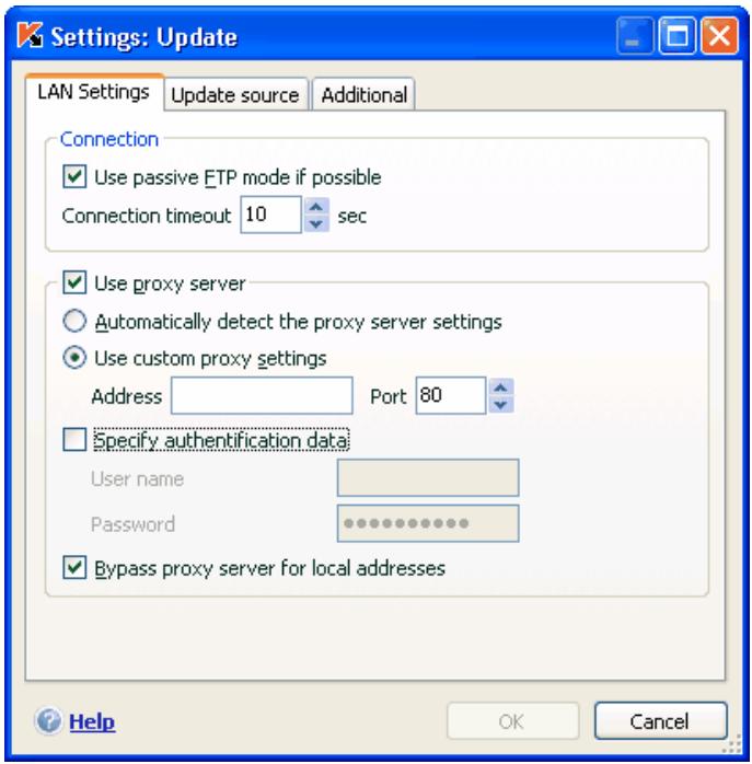 KAPERSKY ANTI-VIRUS 6.0 - Configuring connection settings - 1