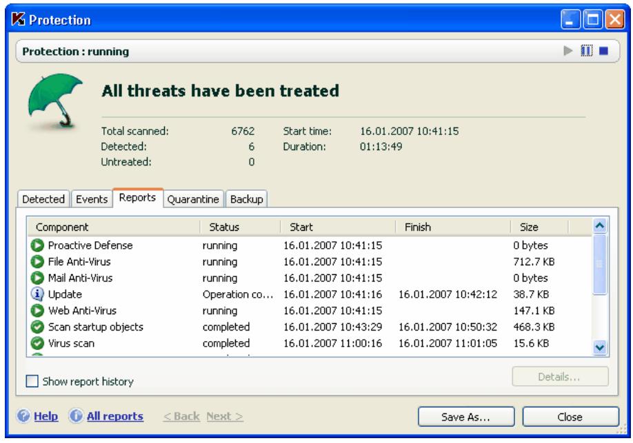 KAPERSKY ANTI-VIRUS 6.0 - Reports - 1