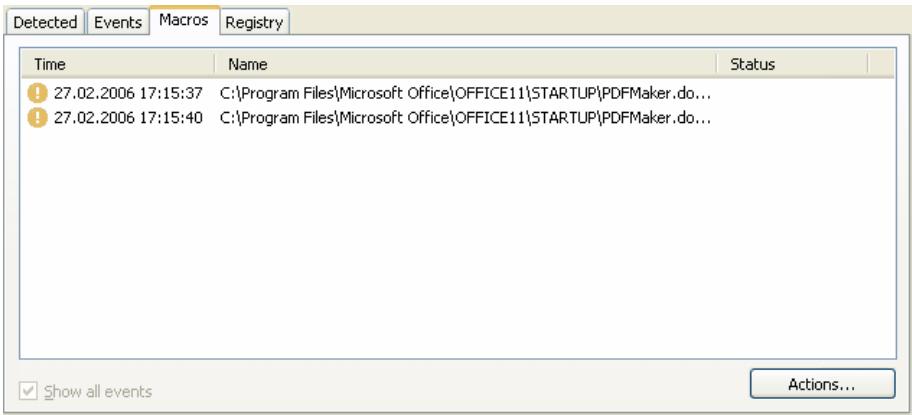 KAPERSKY ANTI-VIRUS 6.0 - The Macros tab - 1