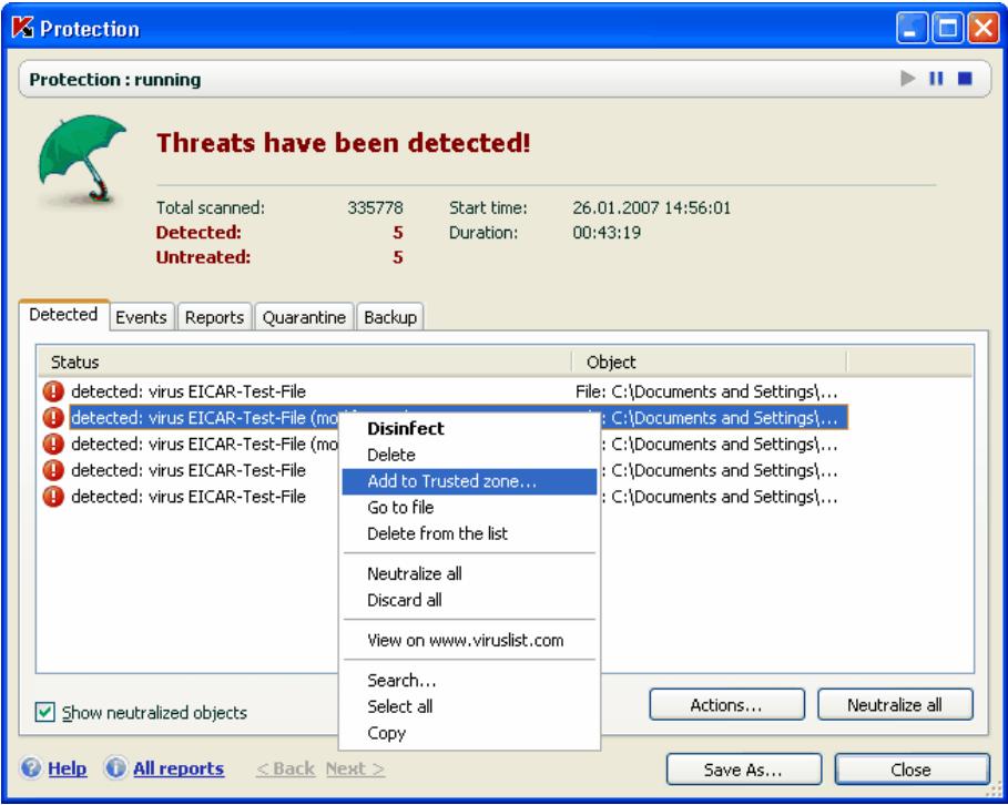 KAPERSKY ANTI-VIRUS 6.0 - Exclusion rules - 3