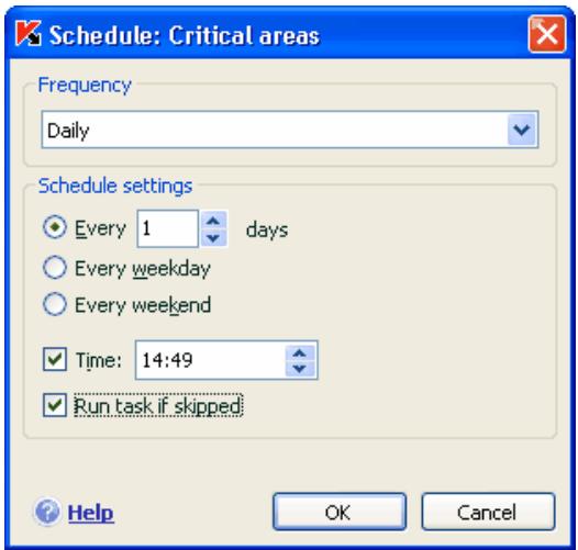 KAPERSKY ANTI-VIRUS 6.0 - Configuring virus scan and update schedules - 1