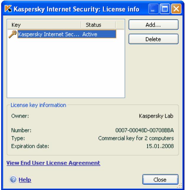 KAPERSKY ANTI-VIRUS 6.0 - Managing licenses - 1
